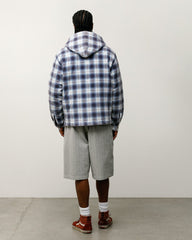 ZIP HOODED PLAID SHIRT