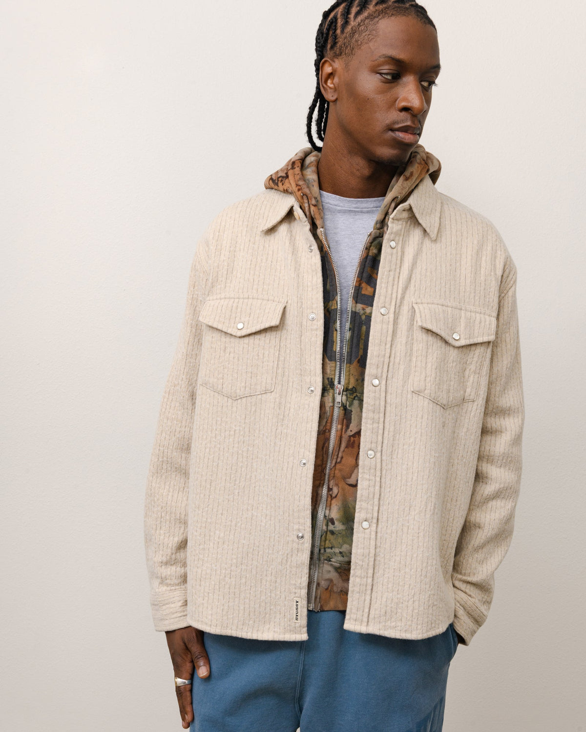 BRUSHED WOOL WESTERN SHIRT