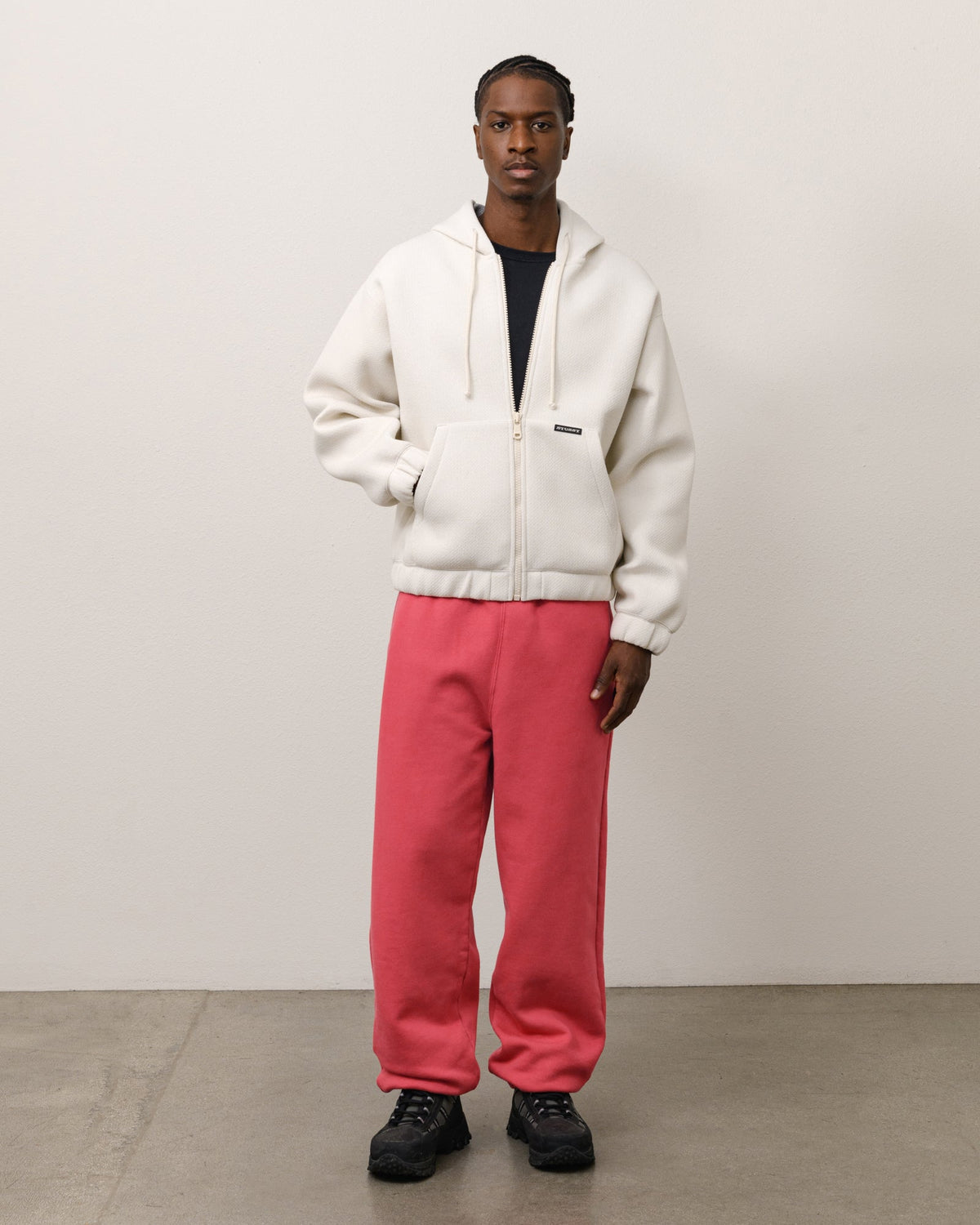 BONDED JERSEY ZIP HOODIE