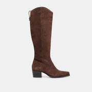 VIRONA H2O WIDE CALF BOOTS DK BROWN SUEDE