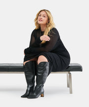 BRION EXTRA WIDE CALF BOOTS BLACK LEATHER