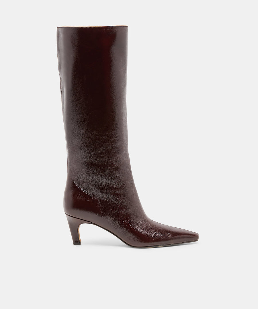 JAZMIN BOOTS BLACK CHERRY LEATHER