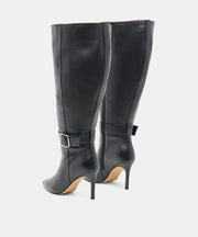 KINZY EXTRA WIDE CALF BOOTS BLACK LEATHER