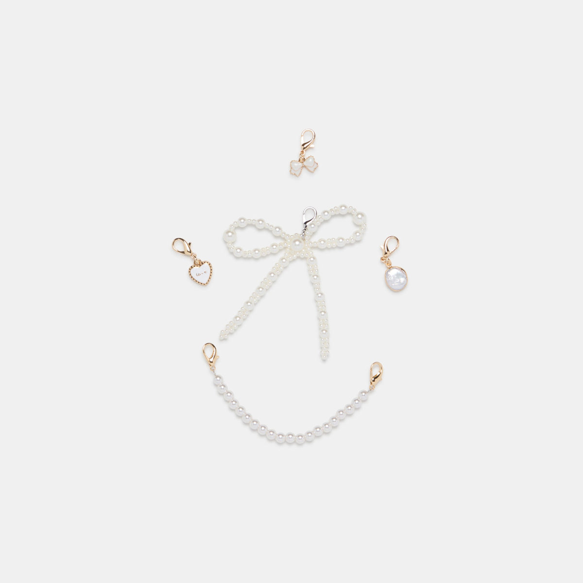 MERIT SNEAKERS WHITE GOLD LEATHER + PEARL CHARM BUNDLE