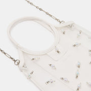SYLVENE PEARL CROSSBODY WHITE MESH