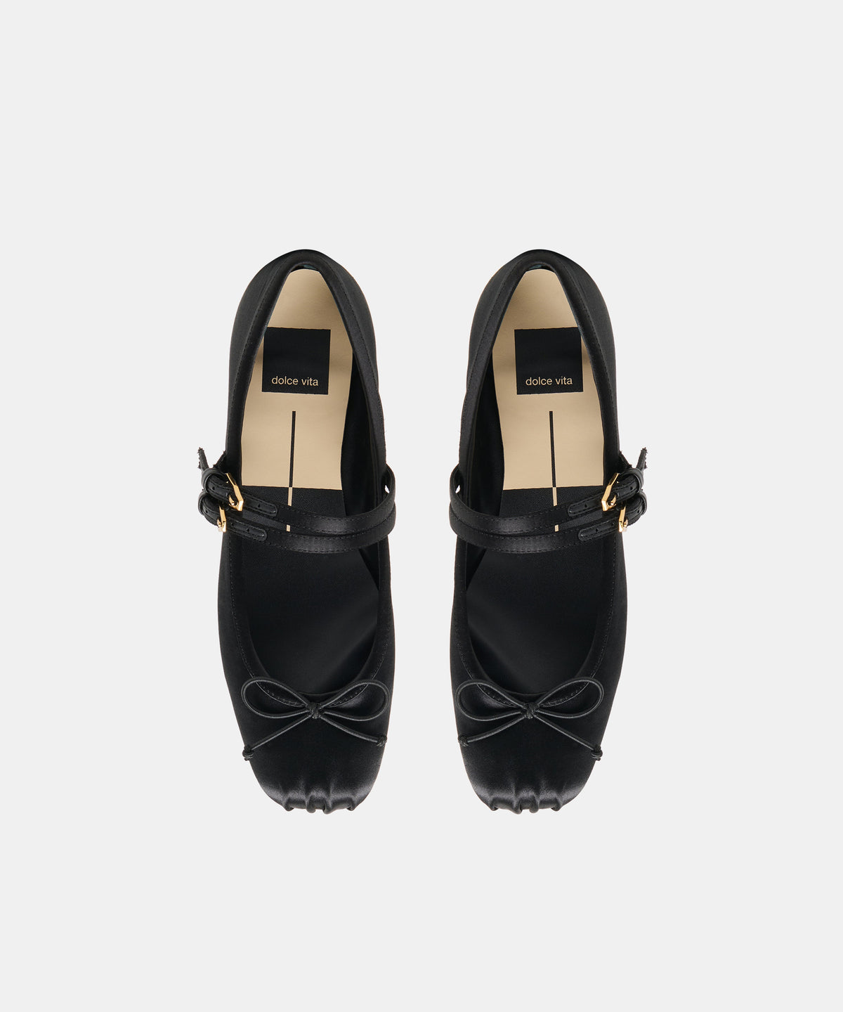GIBSEN BALLET FLATS ONYX SATIN