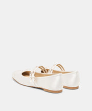 GIBSEN BALLET FLATS TRUE WHITE SATIN