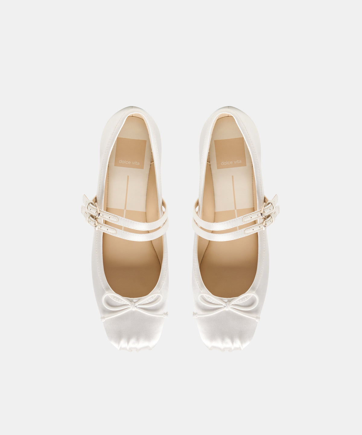 GIBSEN BALLET FLATS TRUE WHITE SATIN