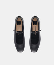 REYES BALLET FLATS BLACK LEATHER
