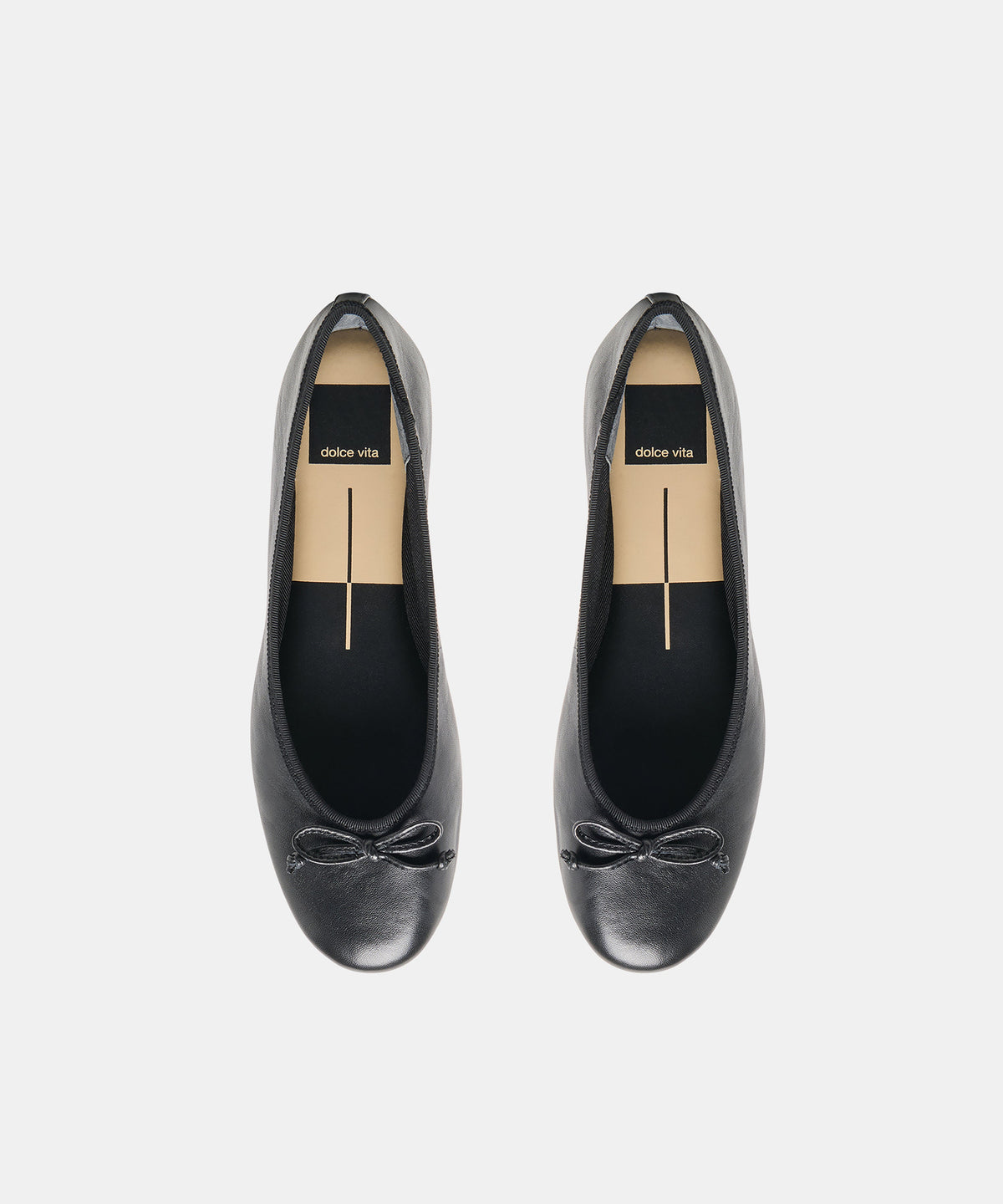 RITLA WIDE BALLET FLATS BLACK LEATHER