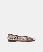 CALIA STUD BALLET FLATS DK BROWN MESH
