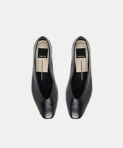 CARET BALLET FLATS BLACK LEATHER