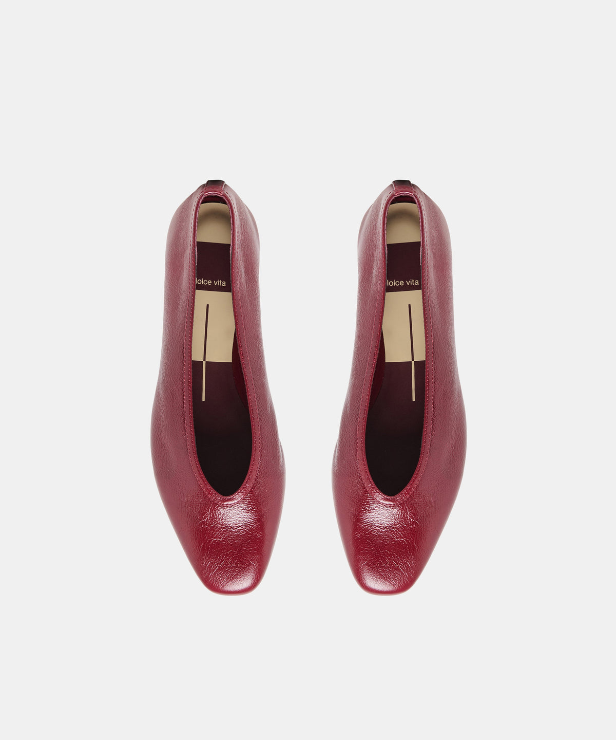 CARET BALLET FLATS GARNET LEATHER