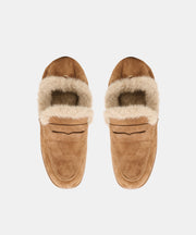 CLOEY PLUSH LOAFERS LT BROWN SUEDE
