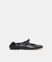 CORNEL FLATS BLACK LEATHER