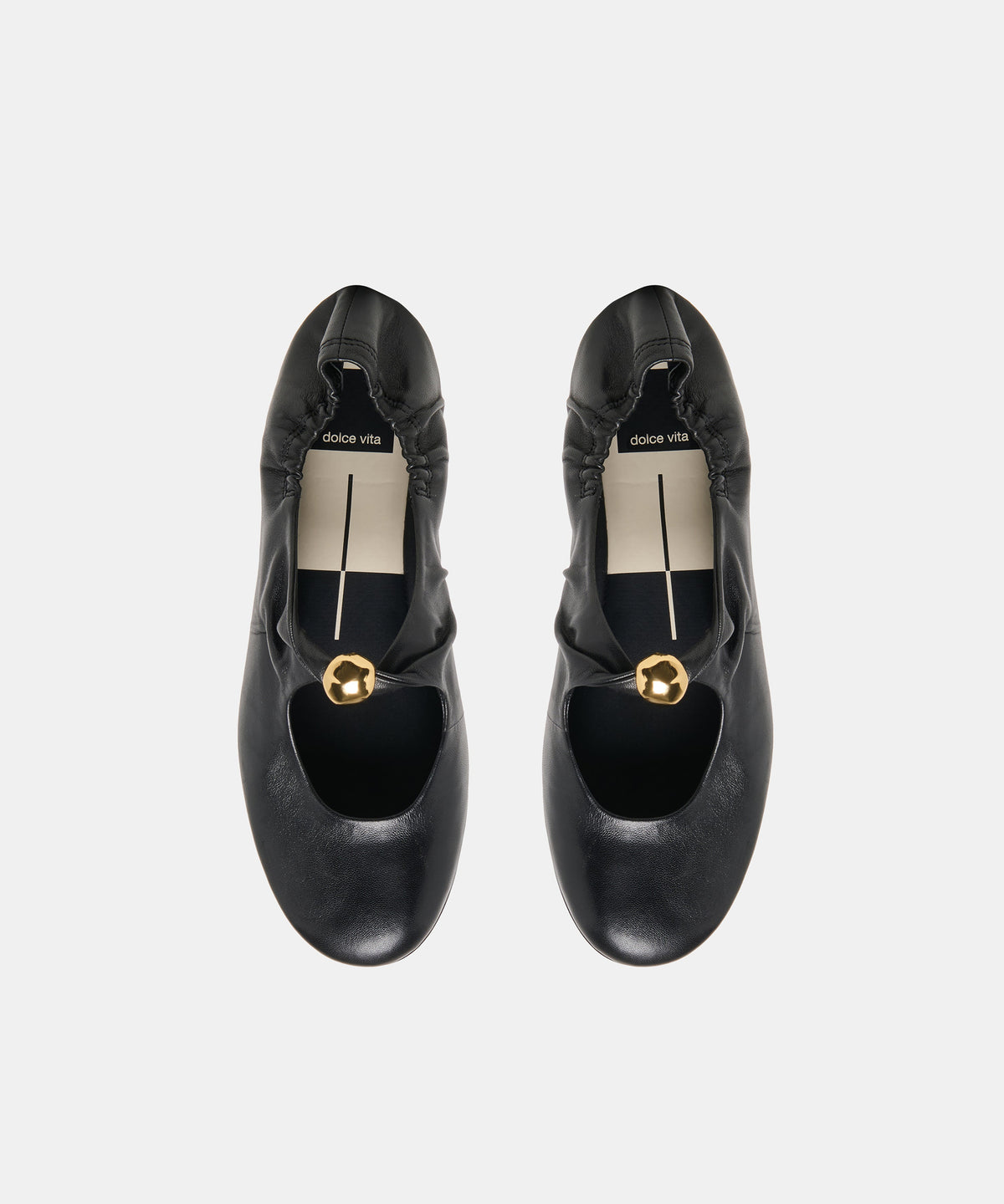 CORNEL FLATS BLACK LEATHER