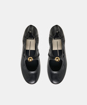 CORNEL FLATS BLACK LEATHER