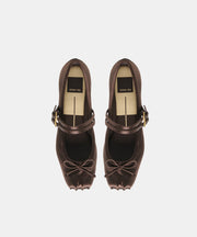 GIBSEN BALLET FLATS DK CHOCOLATE SATIN