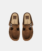 JEANNE FLATS CHESTNUT SUEDE