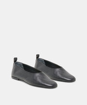 KORY BALLET FLATS BLACK LEATHER