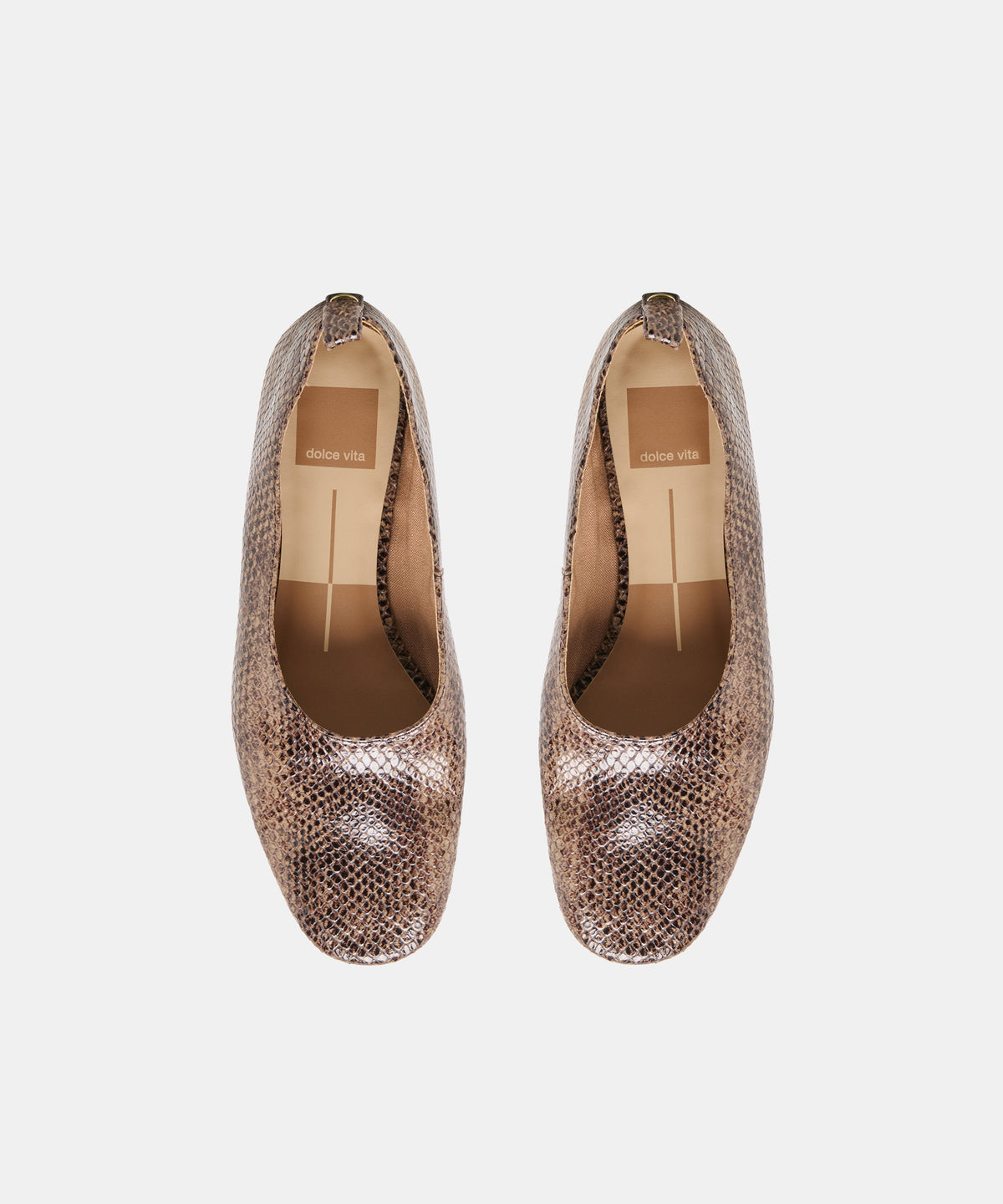 KORY BALLET FLATS SNAKE TAN EMBOSSED LEATHER