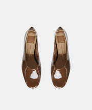 KORY BALLET FLATS WALNUT CRINKLE PATENT