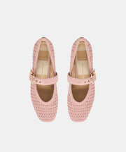 MIKELA BALLET FLATS PINK PERFORATED SUEDE