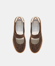 NANET SNEAKERS DK BROWN PERFORATED SUEDE