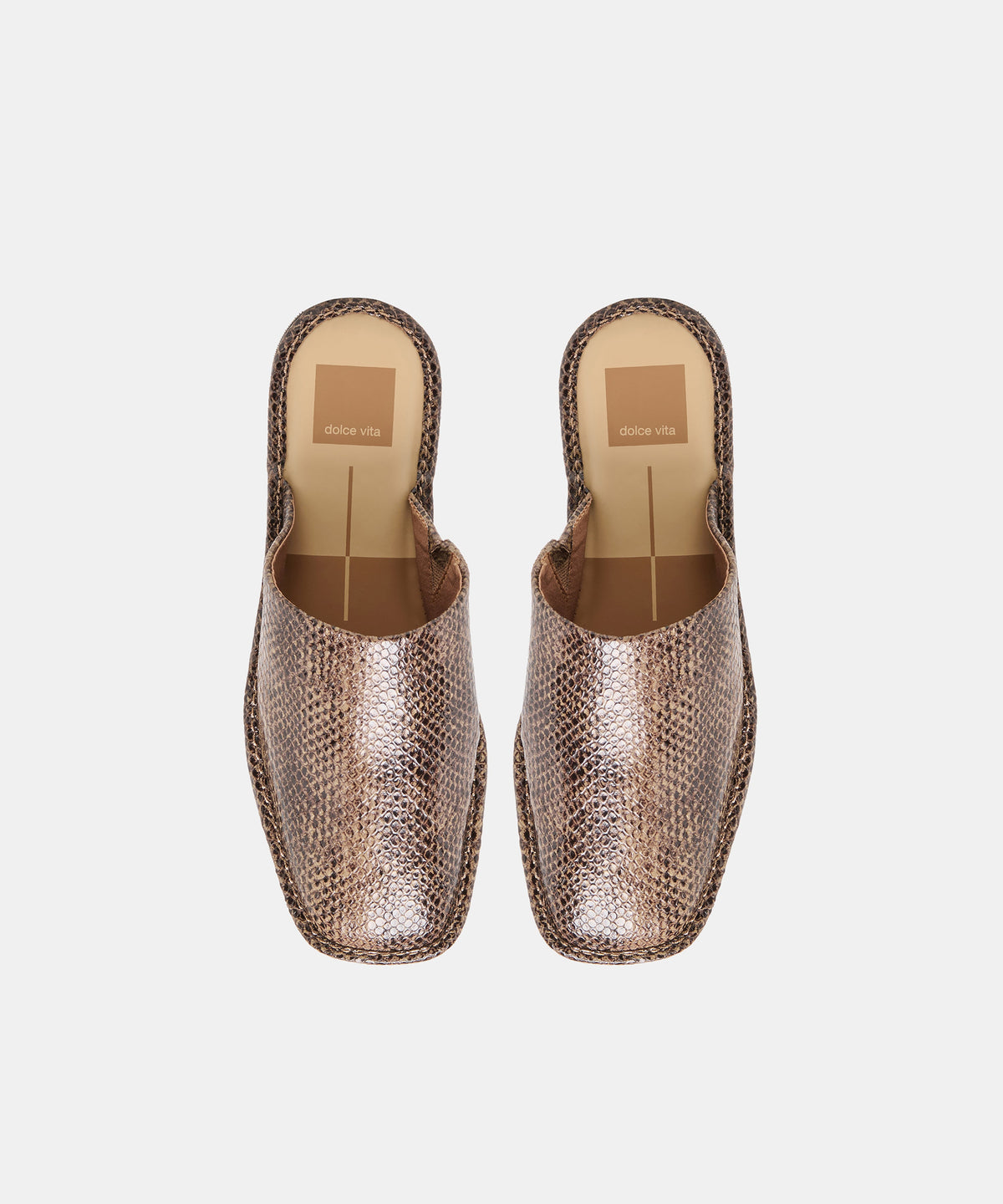 PHIRA FLATS SNAKE TAN EMBOSSED LEATHER