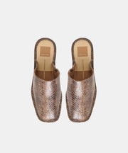 PHIRA FLATS SNAKE TAN EMBOSSED LEATHER