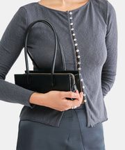 BESTIE HANDBAG BLACK LEATHER