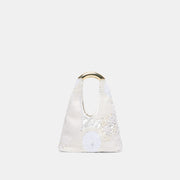 EVELISE MINI HANDBAG WHITE PEARL SATIN