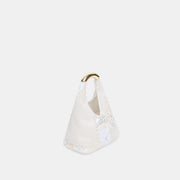 EVELISE MINI HANDBAG WHITE PEARL SATIN