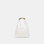 EVELISE MINI HANDBAG WHITE PEARL SATIN