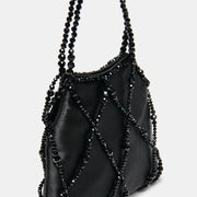 SERILDA HANDBAG BLACK SATIN