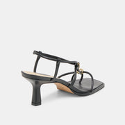 MYLEE WIDE HEELS BLACK LEATHER
