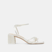 YSABEL PEARL HEELS TRUE WHITE SATIN