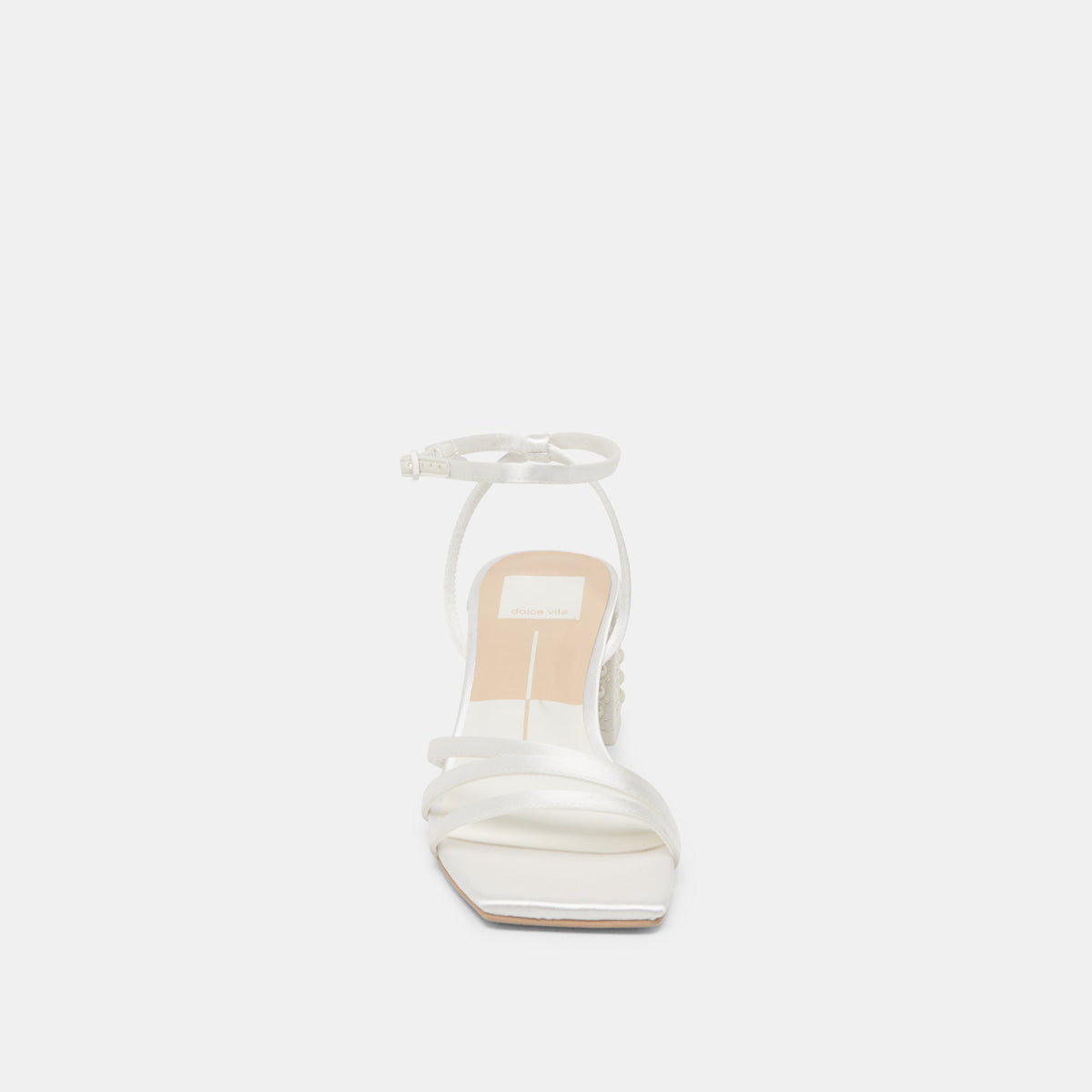 YSABEL PEARL HEELS TRUE WHITE SATIN