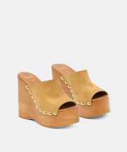 BIRK WEDGES TAN SUEDE