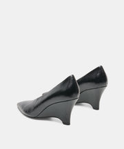 CAMERO WEDGES BLACK LEATHER