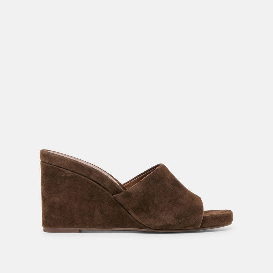 HOLTA WEDGES DK BROWN SUEDE