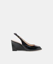 KOLA WEDGES NOIR LEATHER