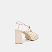 ODETE HEELS CREME LEATHER