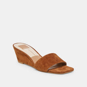 QAILY WIDE WEDGES BROWN SUEDE