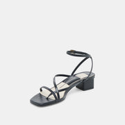 KARLOS WIDE SANDALS BLACK LEATHER