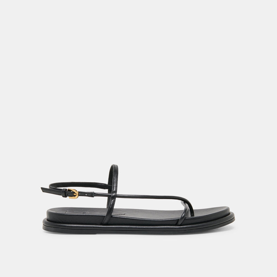 DOM SANDALS BLACK LEATHER