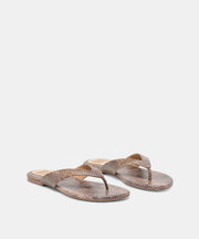 LINNET SANDALS SNAKE TAN EMBOSSED LEATHER