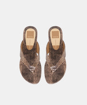 LINNET SANDALS SNAKE TAN EMBOSSED LEATHER