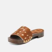SYMONE SANDALS CHESTNUT CALF HAIR