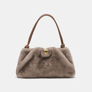 RAVEL SHOULDER BAG GREY FAUX FUR